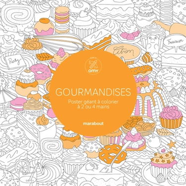Gourmandises : poster géant à colorier à 2 ou 4 mains