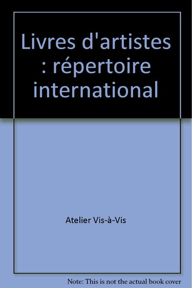 Livres d'artistes : répertoire international