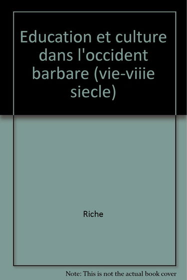 Education et Culture dans l'Occident barbare (VIe-VIIIe siècle)