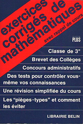 Exercices corrigés de mathématiques