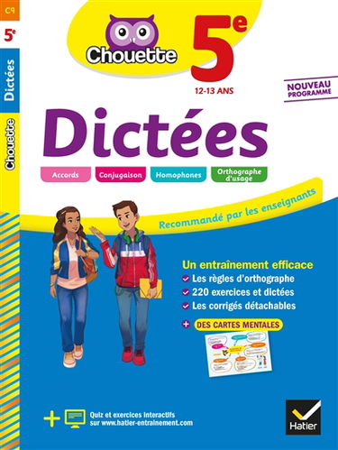 Dictées 5e, 12-13 ans : nouveau programme
