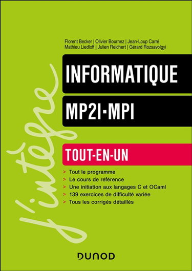 Couverture de Informatique MP2I, MPI : tout-en-un
