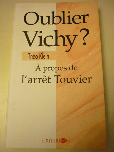 Oublier Vichy : à propos de l'arrêt Touvier