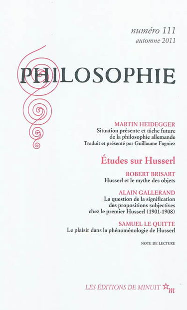 Philosophie, n° 111. Etudes sur Husserl