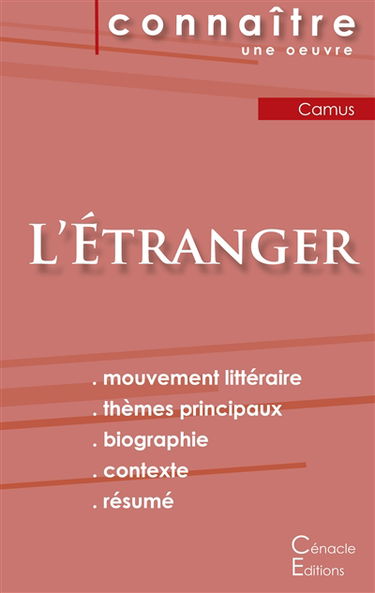 Fiche de lecture L'Etranger de Albert Camus (analyse littéraire de référence et résumé complet)