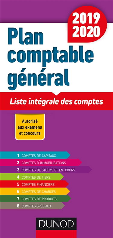 Plan comptable général 2019-2020 : liste intégrale des comptes