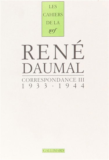 Correspondance. Vol. 3. 1933-1944