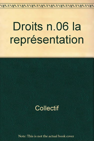 Droits, n° 6. La Représentation
