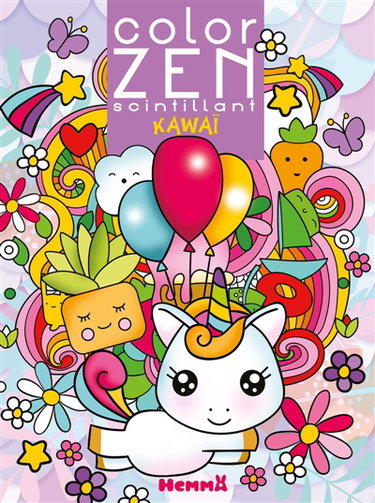 Couverture de Color Zen scintillant : Kawaï par Collectif