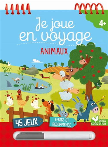 Couverture de Je joue en voyage : animaux rigolos, 45 jeux : 4+