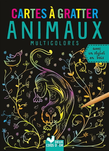 Couverture de Cartes à gratter animaux multicolores