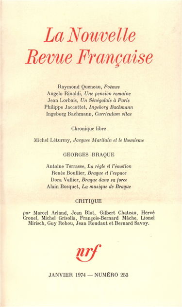 Nouvelle revue française, n° 253