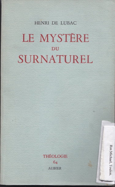 Couverture de Henri de Lubac,... Le Mystère du surnaturel par Henri de Lubac