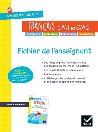 Couverture de En route pour le... français, CM1 et CM2 : fichier de l'enseignant
