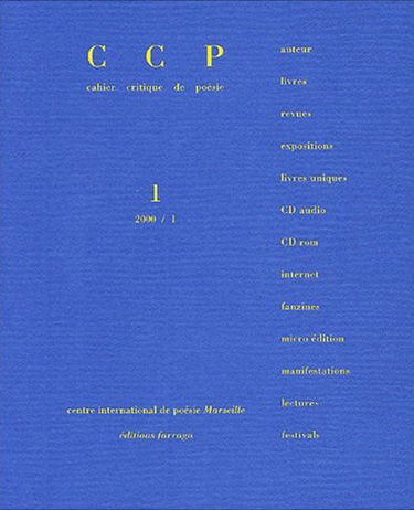 Cahier critique de poésie, n° 1. Dossier Pierre Guyotat : lecture(s)