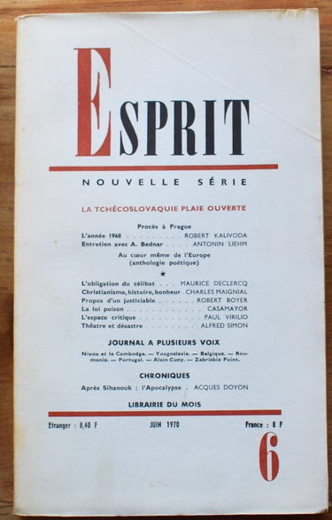 Esprit N° 6 de juin 1970