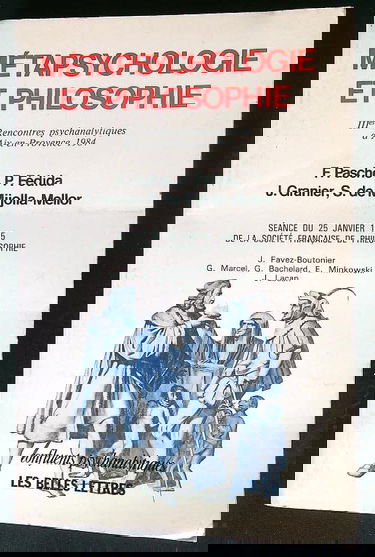 Métapsychologie et philosophie. Séance du 25 janvier 1955 de la Société française de philosophie