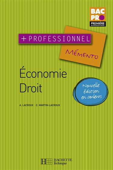 Economie droit, première professionnelle bac pro