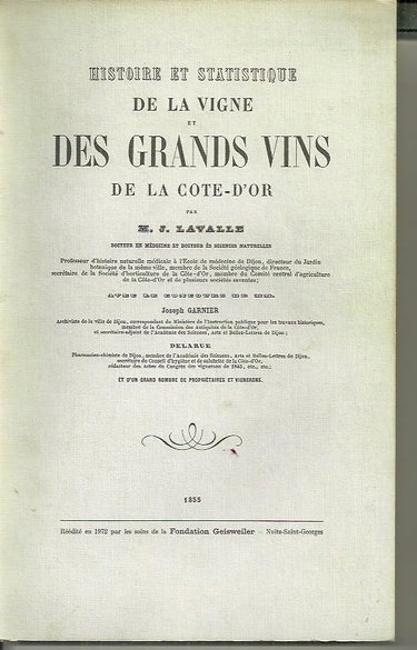 Couverture de Histoire et statistique de la vigne et des grands vins de la Côte-d'Or, par M. J. Lavalle,... avec le concours de MM. Joseph Garnier,... Delarue,... et d'un grand nombre de propriétaires et vignerons