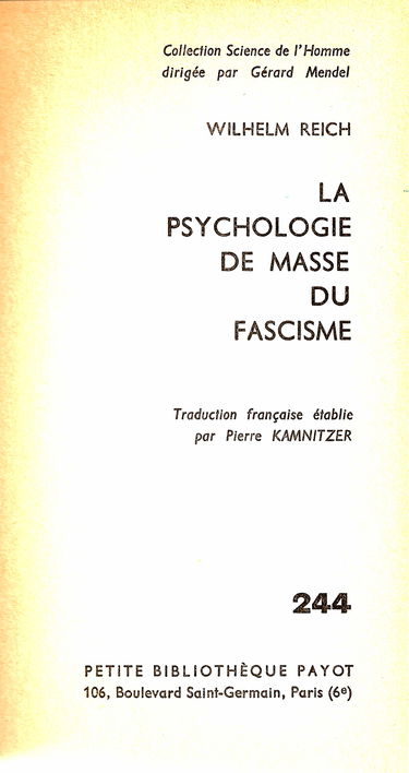 La Psychologie de masse du fascisme