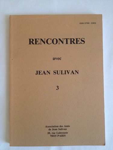 Couverture de Rencontres avec Jean Sulivan 3