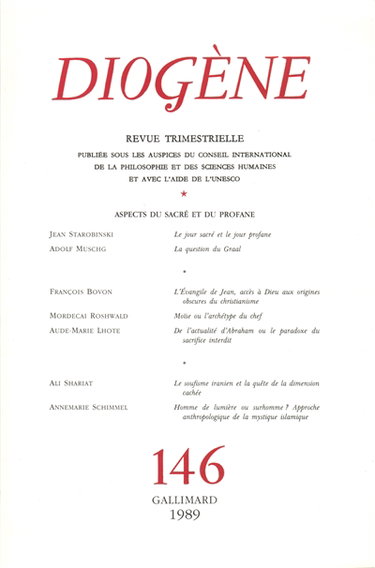 Couverture de Diogène, n° 146. Aspects du sacré et du profane par Collectifs