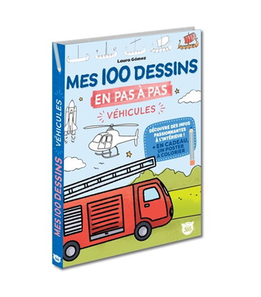 Couverture de Mes 100 dessins en pas à pas : véhicules