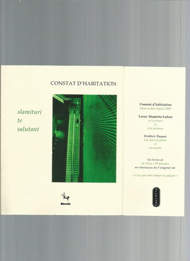 Couverture de Constat d'habitation - Slamituri Te Salutant - livre+CD