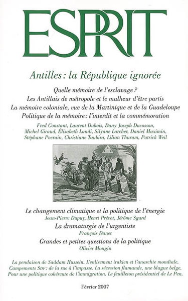 Couverture de Esprit, n° 332. Antilles : la République ignorée