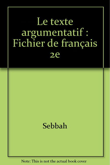 Argumentation, classe de 2e