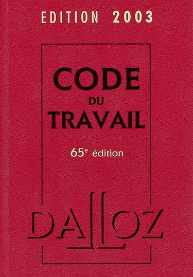 Code du travail 2003