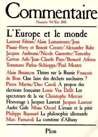 Commentaire, n° 94. L'Europe et le monde
