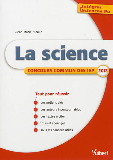 La science : concours commun des IEP 2013