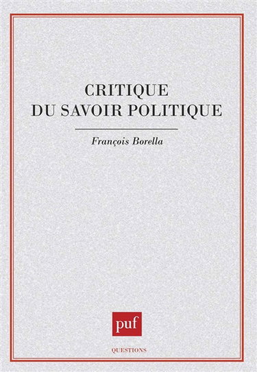Critique du savoir politique