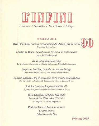 Infini (L'), n° 90. Encore la Chine