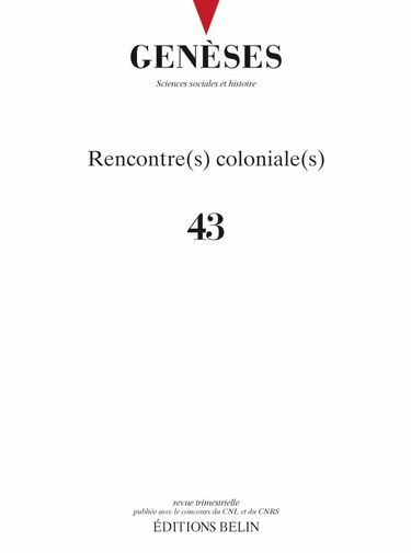 Genèses n°43: Rencontre(s) coloniale(s)