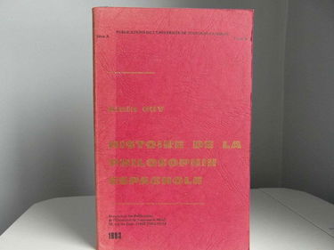 Histoire de la philosophie espagnole (Publications de l'Université de Toulouse-Le Mirail)