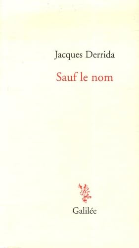 Couverture de Sauf le nom par Jacques Derrida