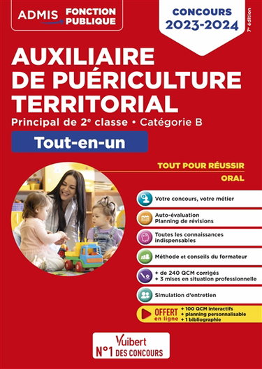 Couverture de Auxiliaire de puériculture territorial : principal de 2e classe, catégorie B : concours 2023-2024, tout-en-un