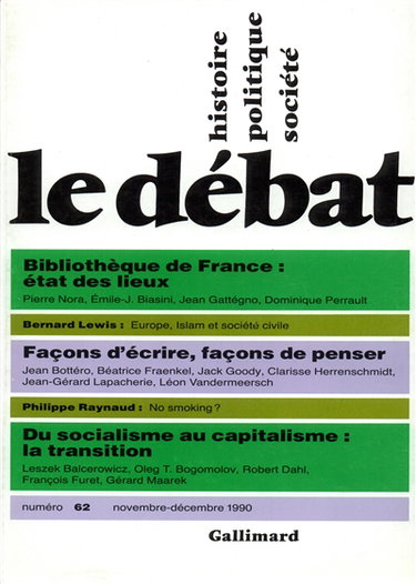 Couverture de Débat (Le), n° 62. Bibliothèque de France : état des lieux par Collectifs