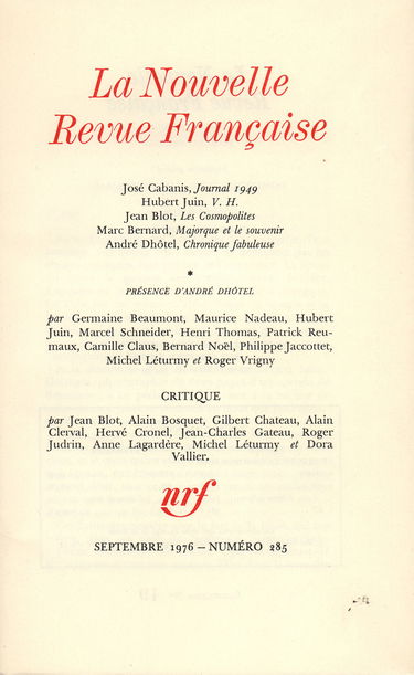 La Nouvelle Revue Française