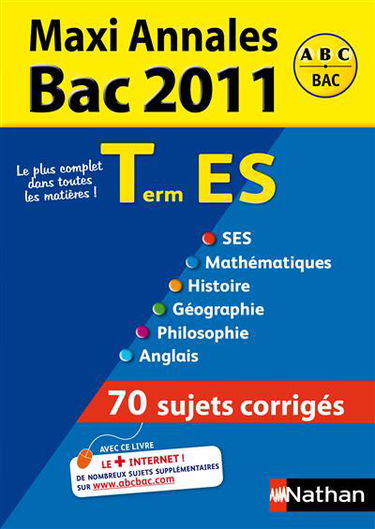 Maxi annales bac 2011, terminale ES