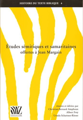 Couverture de Études sémitiques et samaritaines offertes à Jean Margain