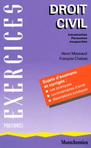 Droit civil. Vol. 1. Introduction, personnes, incapacités