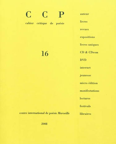Cahier critique de poésie, n° 16. Royet-Journoud