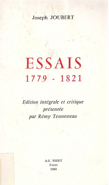 Essais : 1779-1821