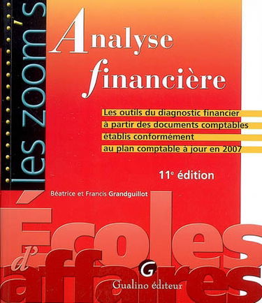 Analyse financière : les outils du diagnostic financier à partir des documents comptables établis conformément au plan comptable à jour en 2007