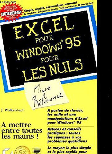 Excel pour Windows 95 micro-référence pour les nuls