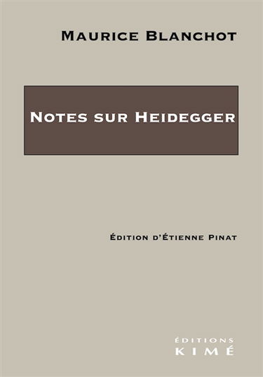 Notes sur Heidegger