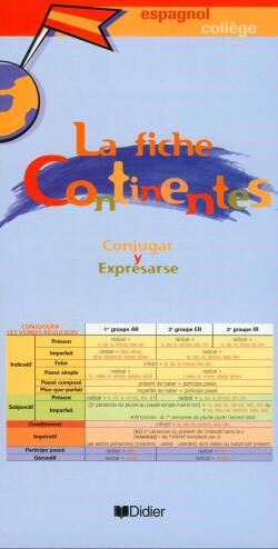 La fiche Continentes, collège